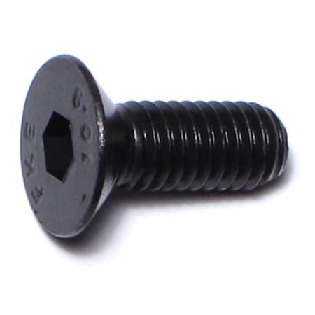 Midwest Fastener M6-1.00 Socket Head Cap Screw, Flat, Black Oxide Steel, 16 mm Length, 10 PK 76028